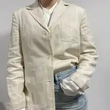 Talbots Pinstripe Irish Linen Blazer