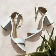 Lulu’s Strappy Heeled Sandals White 8