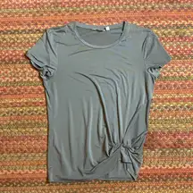 Athleta  GREY TWIST FRONT YOGA BASIC SHIRT BLOUSE