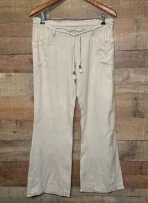 ROXY Flax/Cotton Beach Pant Juniors size Small Comfy Lightweight Beach Vacation