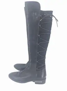 VINCE CAMUTO PARLE STRETCH BLACK LEATHER KNEE HIGH BOOTS WOMENS SIZE 6 $169