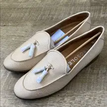 Aerosoles Wuster Kiltie Loafer In Stone Lizard Embossed Leather Size 11