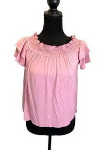 American Eagle Outfitters‎ Pink Off the Shoulder Blouse Size S soft&sexy T
