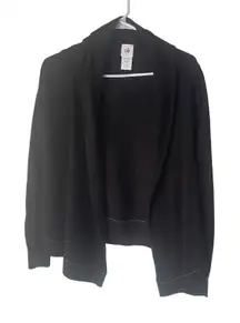 Cabi Women's Size Small‎ Cotton Blend Black Open Front Career Cardigan Sweater
