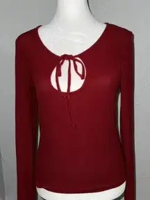 Skims Ruby Red Long Sleeve Tie Front Long Sleeve Size Small (Worn few times)