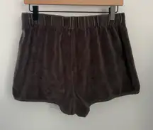 Essentials Large Velour Short Shorts Charcoal Grey Comfy Lounge Streetwear