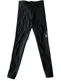 CW-X Leggings Small Black Cropped Biking Mid Rise Draw String Fitted Athletic