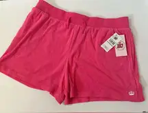 Juicy Couture Hot Pink Shorts Women Size 2XL Carmine Rose Terry Cloth Barbie NWT