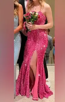 Sparkly Pink Prom Dress