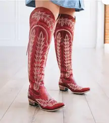 Lane Boots Lace-Up Over-the-Knee Tall Western Boots