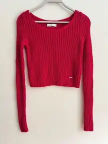 Abercrombie & Fitch Loose Knit Long Sleeve Hot Pink Sweater Size: XS