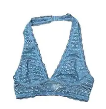 Victoria secret blue bralette halter crop top beach coastal boho rodeo XS