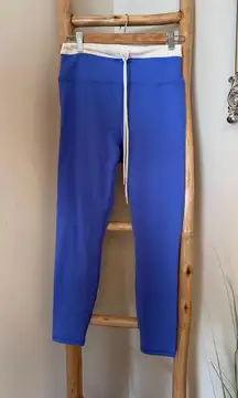 Z SUPPLY ON THE LINE LEGGINGS LARGE PURPLE BLUE WHITE