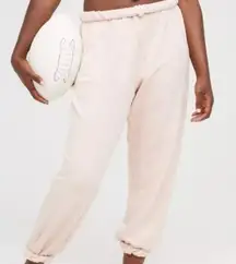 NWT Aerie OFFLINE OTT Fleece Full Length Jogger Size Large Light Pale Pink