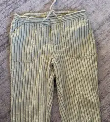 Natural Reflections Striped Cream and Gray Joggers