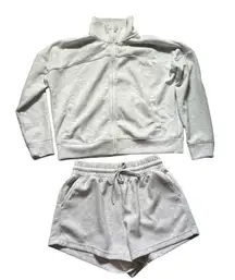 Yogalicious Light Gray Scuba Elite Shorts & Top