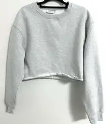 WILO The Label Anthropologie Cropped Gray Sweatshirt Small