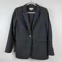 Loft Blazer Women's 8 Petite Black One Button‎ Collared Professional Work Career