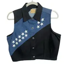 Wrangler Star Vintage Crop Denim Vest large