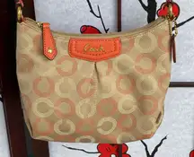 Coach Ashley Dotted Op Art Mini Crossbody Bag Khaki Tearose