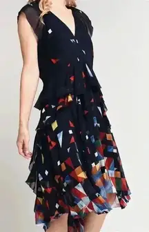 Joie Kiersten Printed Silk‎ Ruffle Dress-Size 4