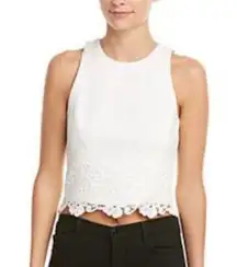 Rebecca Taylor White Lace Racerback Tank Blouse