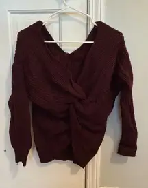 Burgundy sweater open back 