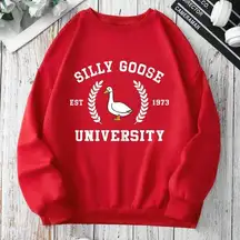 Silly Goose University Est 1973 Novelty Sweatshirt Size S