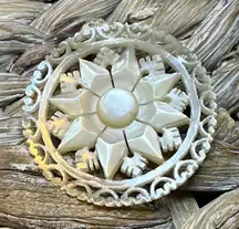 Star of Bethlehem Mother of Pearl Brooch
