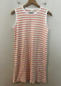 Lake Pajama LAKE- Pima Cotton Nightgown Green Orange Stripe Sleepshirt Sleepwear