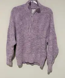 Aerie offline cotton chillside half zip sweater purple size XS. Thumbholes.