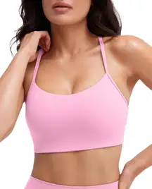 Light Pink Racerback Scoop Neck Sports Bra XS 