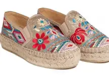 Johnny Was Nepentha Embroidered Espadrilles Shoes