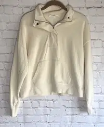 Hippie Rose‎ Cream 1/4 Zip Pullover Sweatshirt Woman’s Size Medium