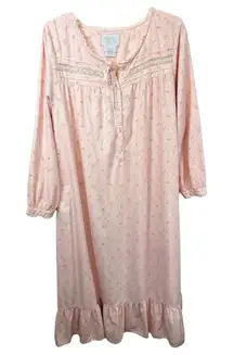 Ashley‎ Taylor Large Nightgown VTG Cottagecore Pink Flannel Long Sleeve 1215