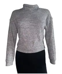 Madewell XS Sweater Neutral Turtleneck  Rainbow Ribbed Texture Knit​​​​