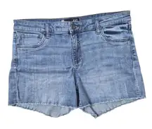 Kut From The Kloth Blue Gidget Raw Hem Denim Shorts Size 14