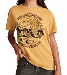 Lucky Brand Joshua Tree Graphic T Shirt Mustard Yellow Women's Size L