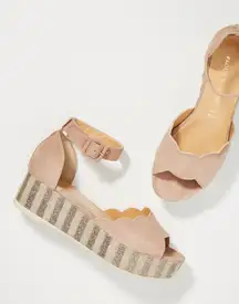 Anthropologie Paolo Matteo Sparkle-Striped Platform Sandals