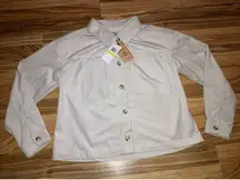 NWT Democracy  Corduroy‎ Button Up Shacket Shirt Jacket Oversized Women's Med