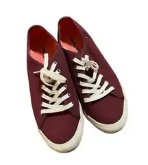 Seavees Women's Maroon Monterey Sneakers Size 8 Boat Shoes Causal Shoes Tie