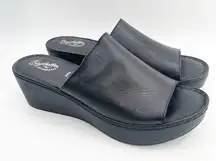 Seychelles  Weekenders Sandals Size 10 Black Leather Slide Platform Flatform Boho