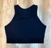 Black Sleeveless Crop Top Sports bra Crz Yoga Large