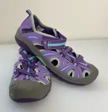 EUC Merrell women’s purple blue Velcro strap hydro hiker hiking sandals shoes 6‎