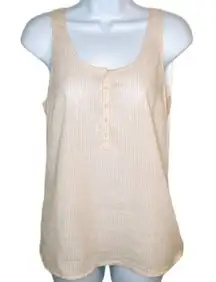 JCrew Factory Stripe Sequin Cotton Tank Peach 2