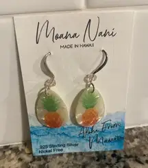 Moana Nano‎ .925 sterling earrings pineapple drop earrings made in Hawaii