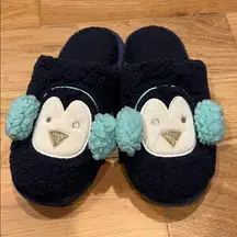 Cozy Penguin Slippers with Blue‎ Earmuffs