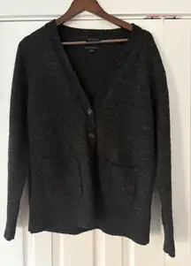 Pendleton Washable Shetland Wool Cozy Dark Grey Cardigan Sweater Size M