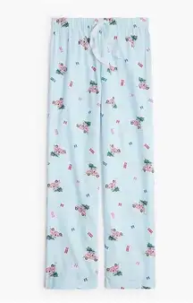 NWT JCrew flannel pajama pj pants in blue breeze Sz XXS Christmas Tree Dog Car