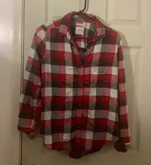 American Eagle Outfitters Red Boyfriend Fit Flannel